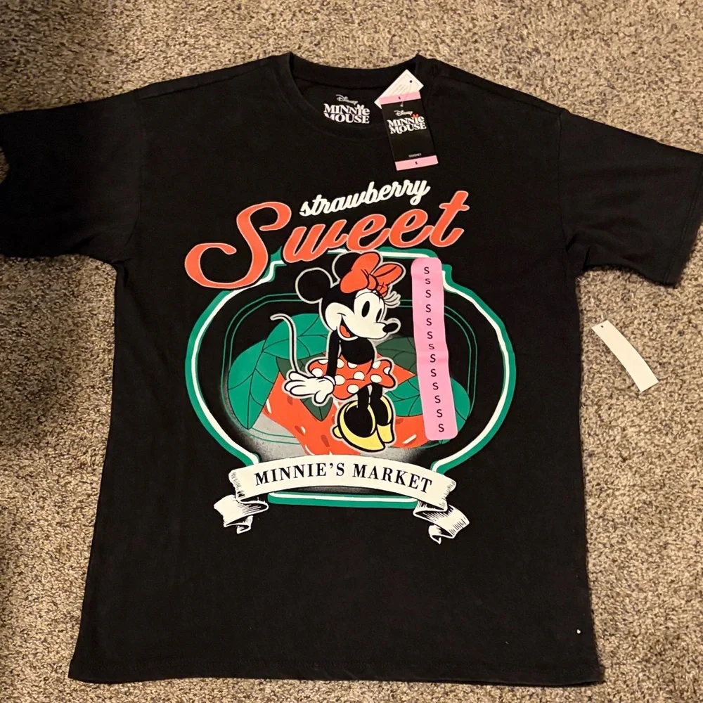Disney Minnie Mouse Strawberry Sweet Black Tee
